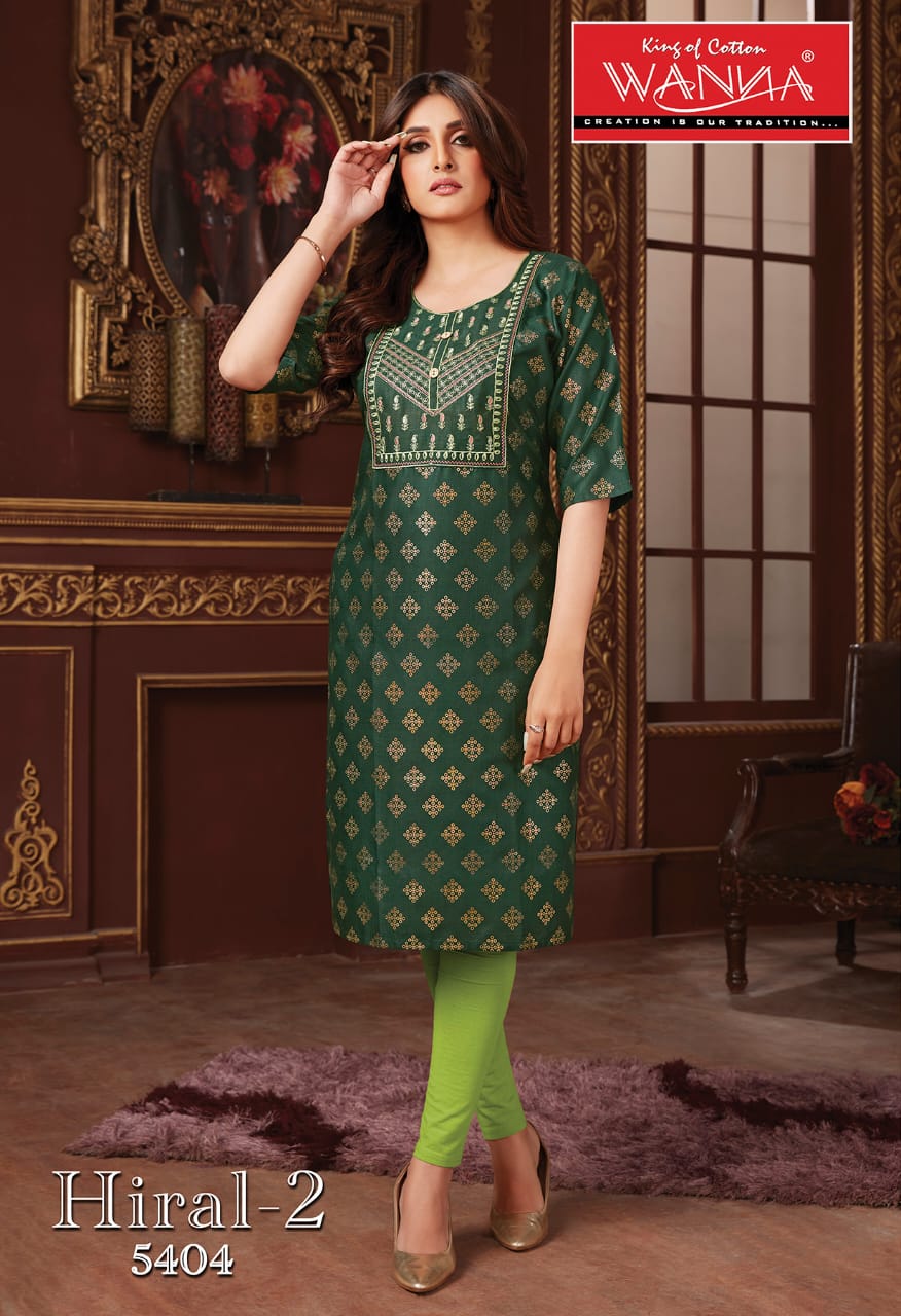 Wanna Hiral 2 Fancy Wear Rayon Printed Designer Kurti Collection